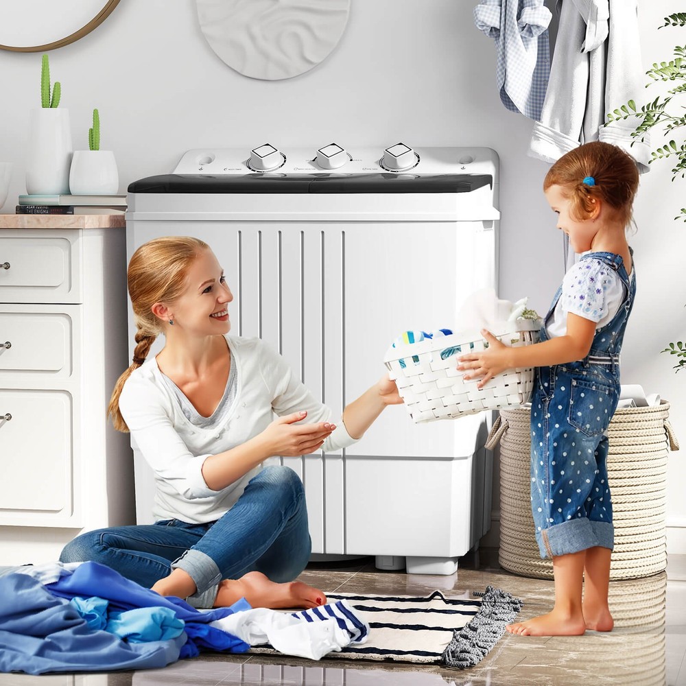 Portable Washing Machine with Drain Pump Timer Control Compact Washing Machine