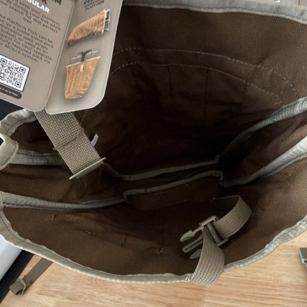 GRIT Workhorse Platform Pack Regular Brown MOLLE Compatible for Hunting