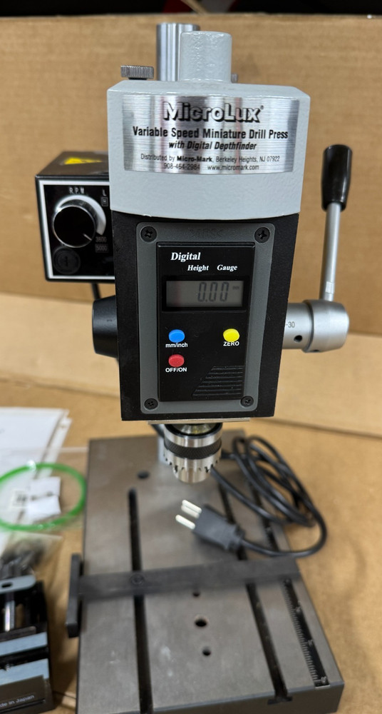 MicroLux #82959 Variable Speed, Mini Drill Press with Depthfinder