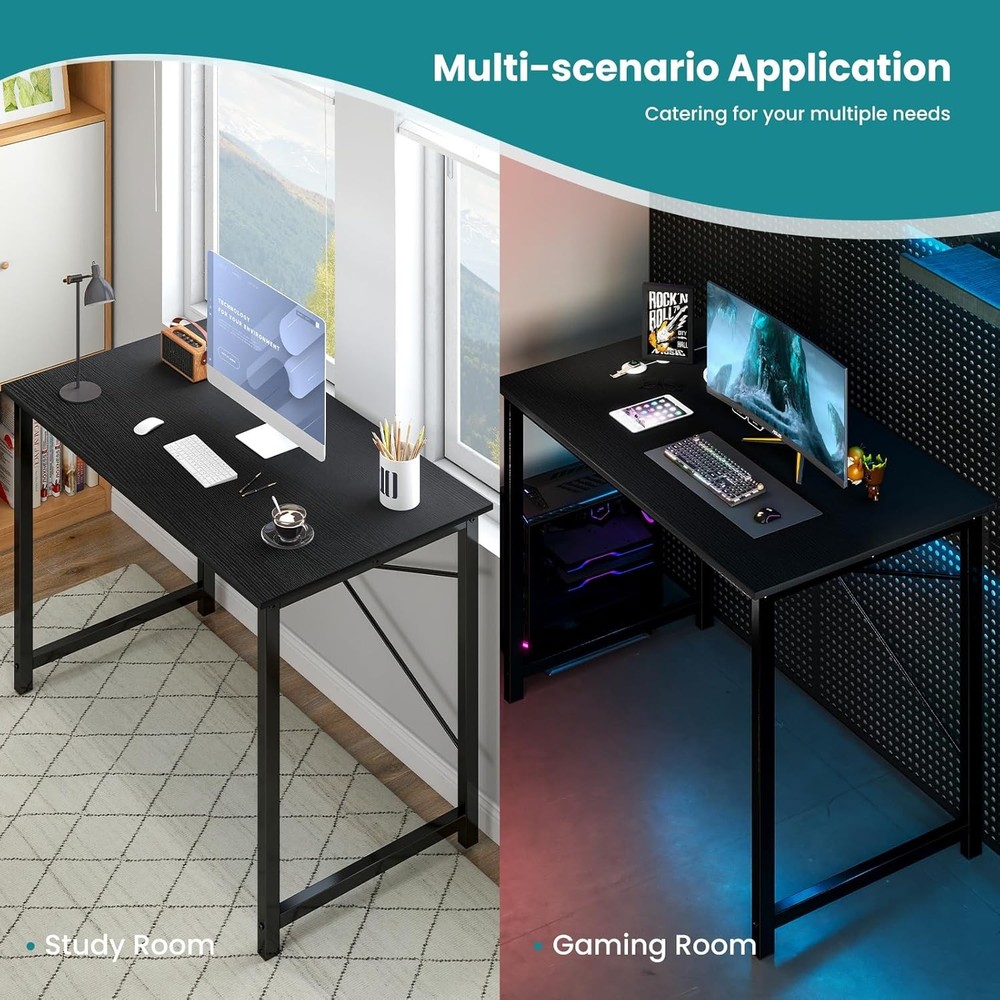 47 Inch Computer Office Desk Small Spaces Writing Gaming Work Desk Modern Study