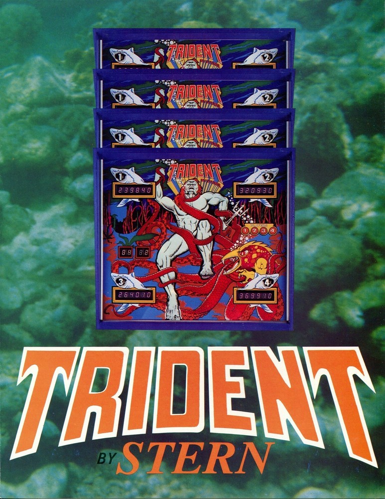 Trident Stern Pinball - Mint Flyer/ Brochure / Ad