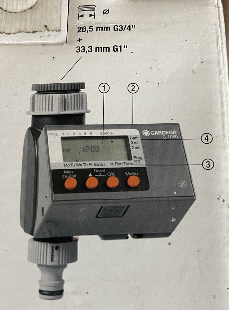 GARDENA COMFORT C-1060 PROGRAMMABLE WATER COMPUTER SPRINKLER IRRIGATION TIMER