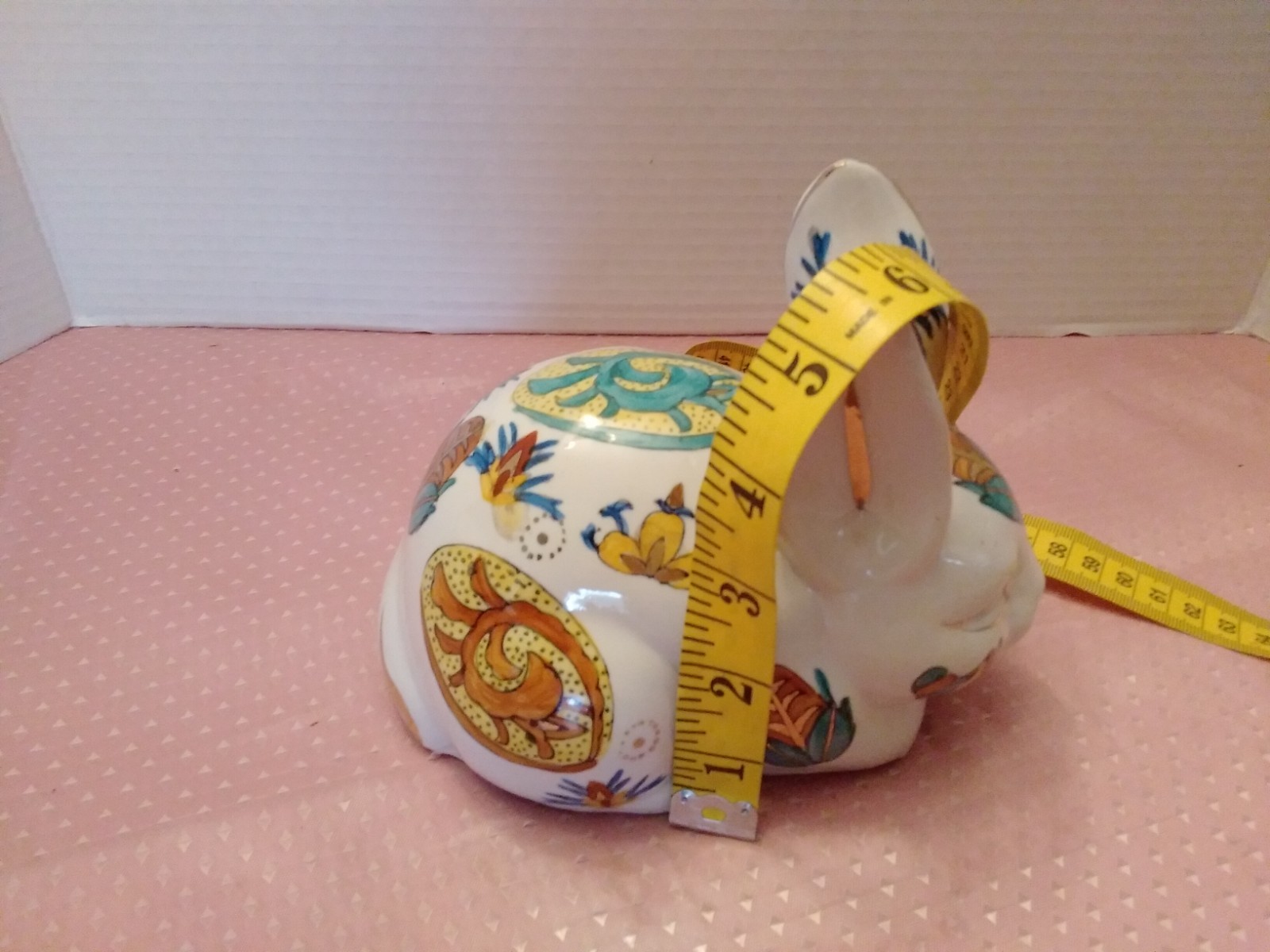 Imari Style Rabbit Japanese Hand Painted Porcelain Floral Design Gold Accents