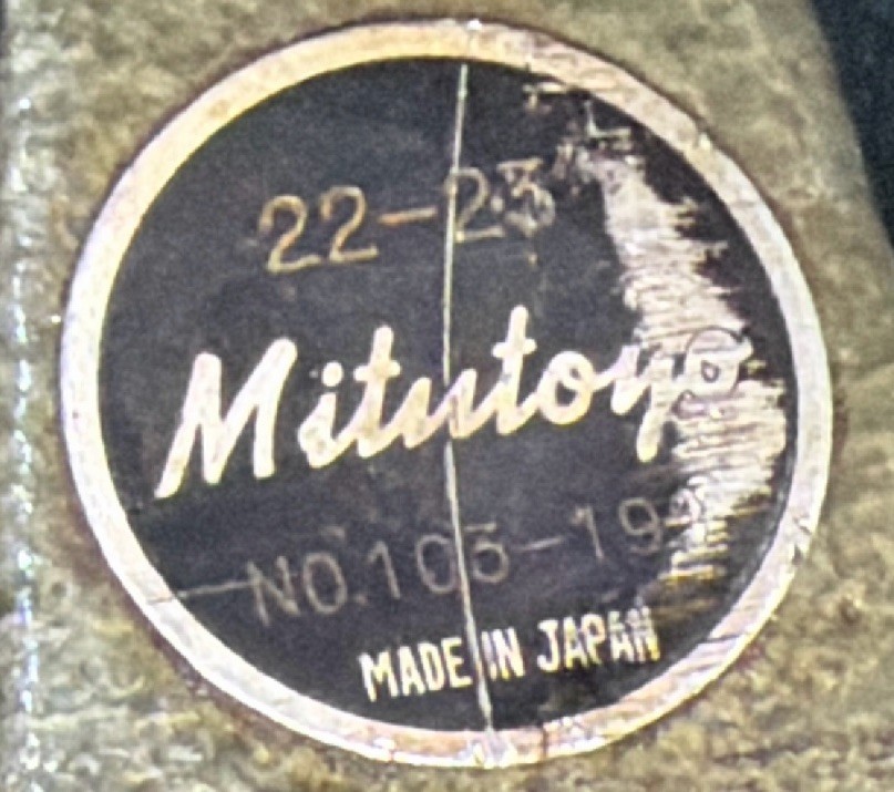 Mitutoyo 22–23” Locking Ratcheting Outside Micrometer Large Frame