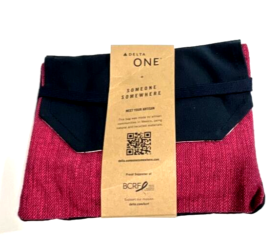 Delta One Travel Amenity Kit Mexican Artisan Designed Red (10-Pack)