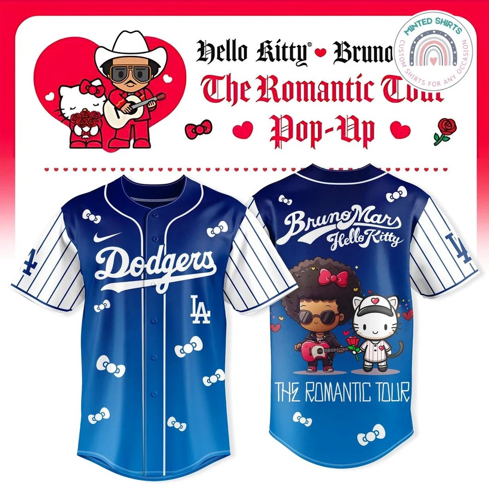 Dodgers x Bruno Mars x Hello Kitty Edition Jersey