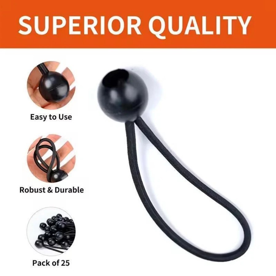 6" Ball Bungee Bungie Cord 100Pcs Black Heavy Duty Canopy Tarp Tie Downs * \