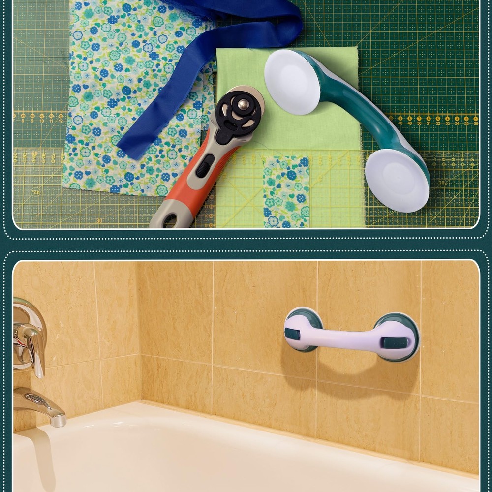 Wonderjune Suction Cup Ruler Handle for Quilting, Patchwork, DIY Sewing Tools