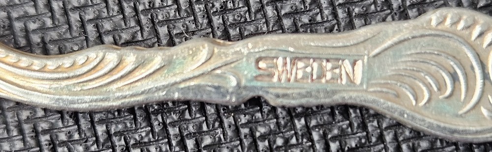 Vintage 1950's Set of 5 Nils Johan Silver Plated Appetizer Forks w/ Holder Cup