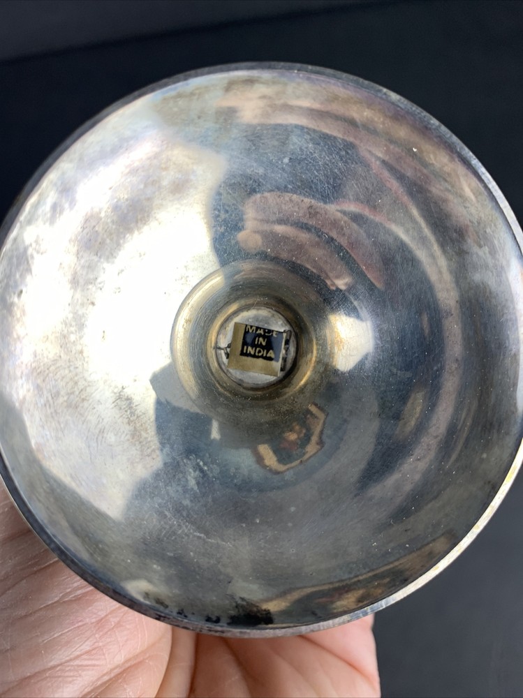 Vintage Silver Plated Wine Water Goblet 7.5" Tall Made in India Marshall Fields