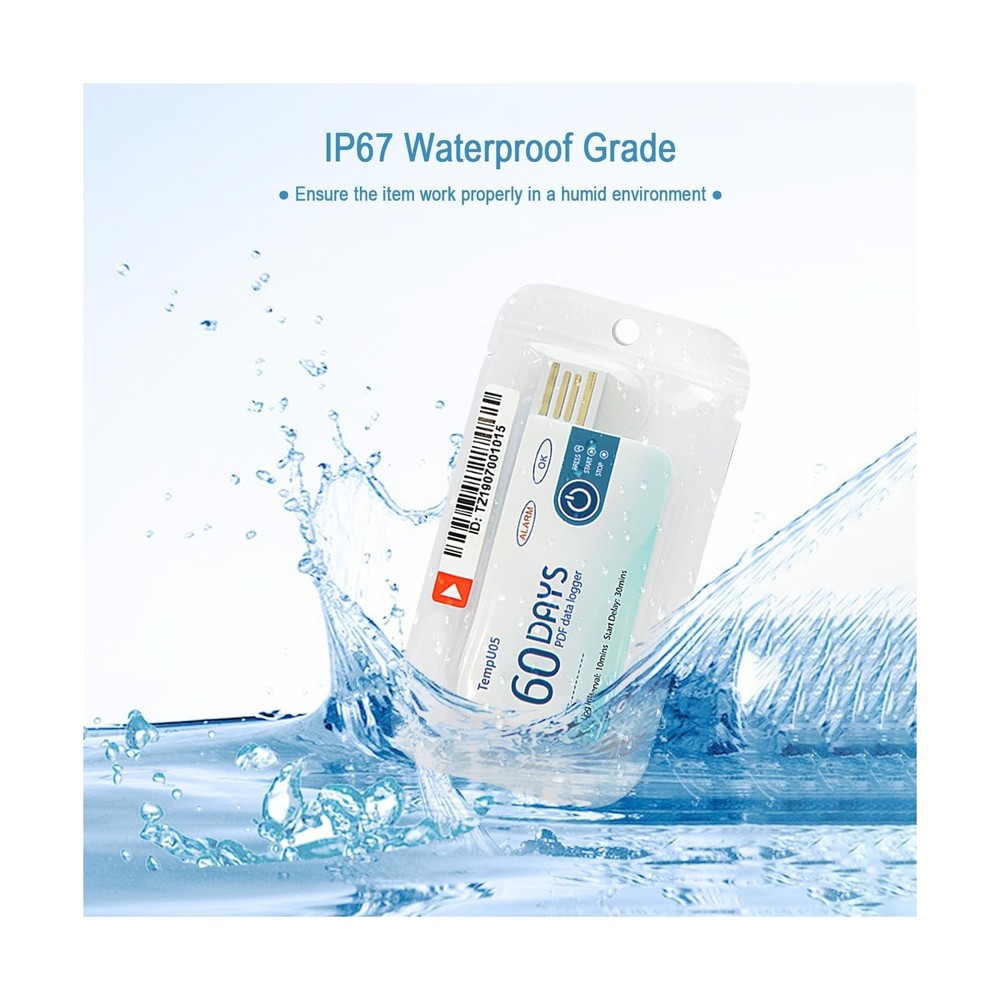 Temperature Data Logger USB Thermometer Logger 10 Packs with PDF Report,Singl...