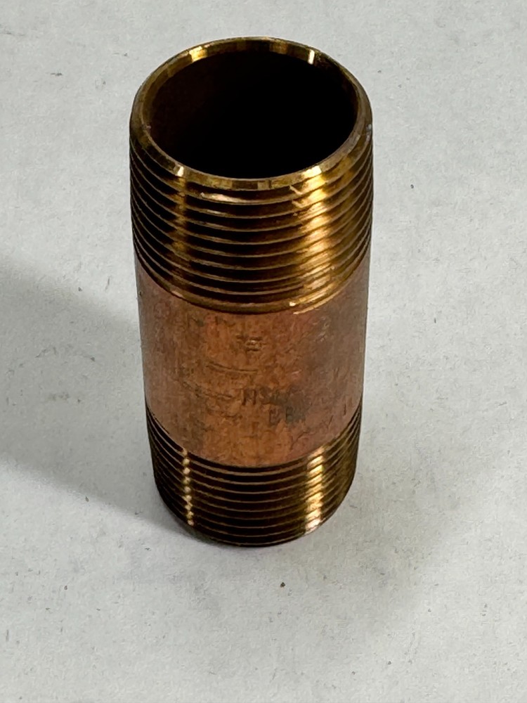 Brass Nipple 1" NPT Schedule 40 x 3" Long, Thread Both Ends