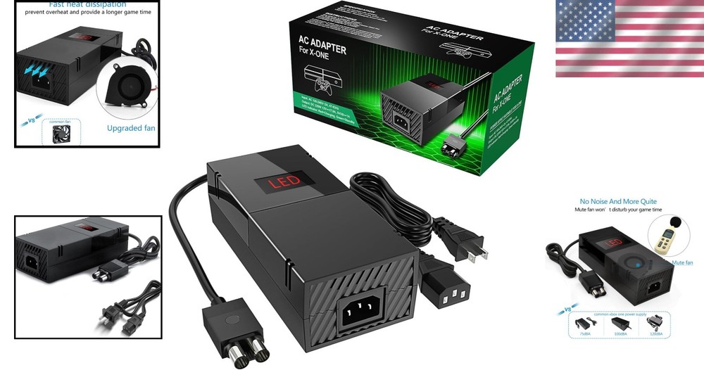 Updated Xbox One Power Supply - Safe Fast Charger with Global Voltage Support