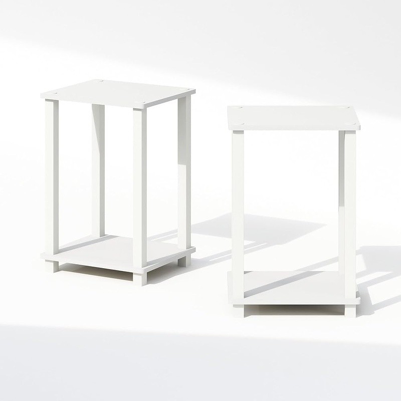 Minimalist Two-Tier Nightstand Set Open Shelf Compact Storage Bedside Table New