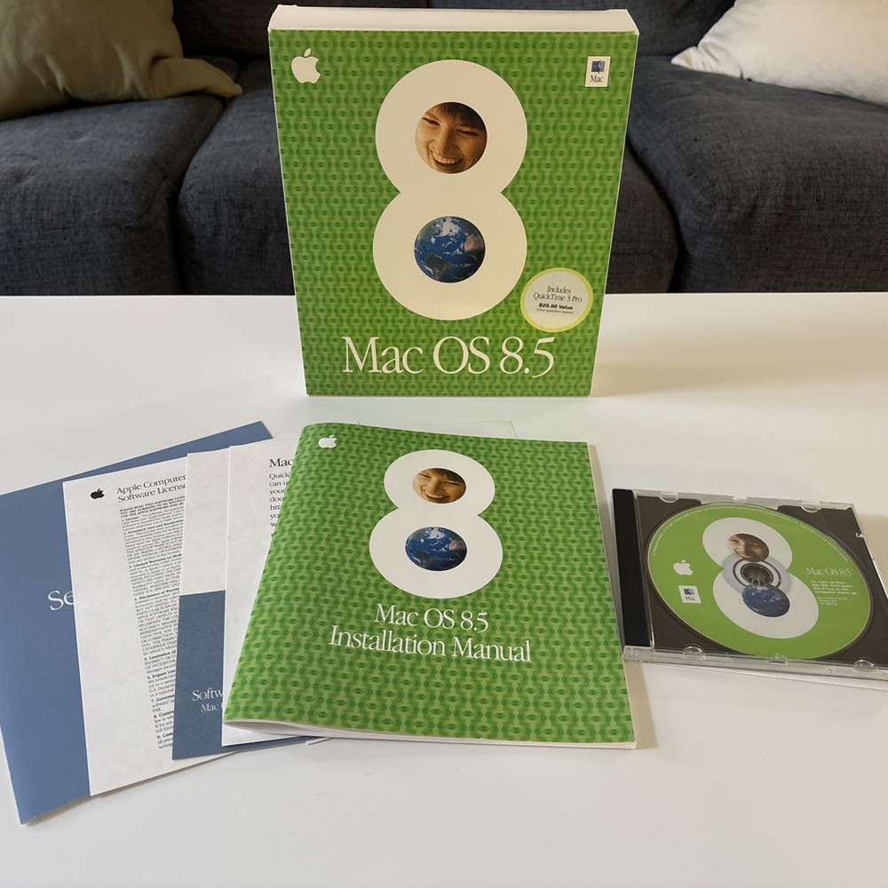 Apple Mac OS 8.5 (1998) Operating System CD-ROM w/ Retail Box