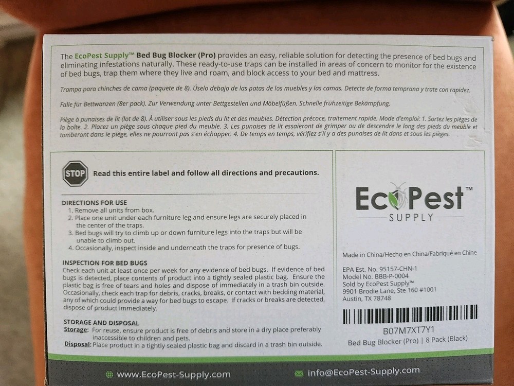 EcoPest Labs Bed Bug Blocker Pro Eco Friendly Interceptor Traps 8-Pack