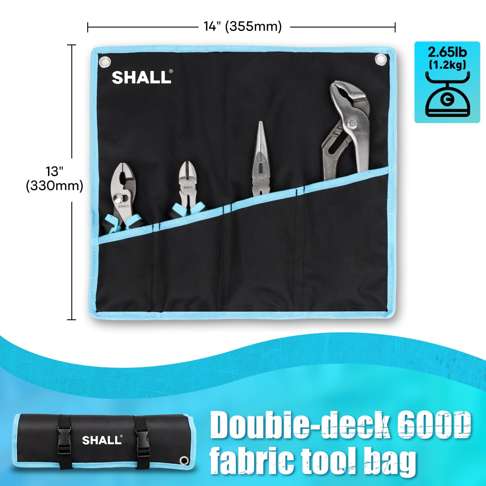 SHALL 4-Piece Pliers Set, Pliers Tool Set, Two-Color TPR Handle