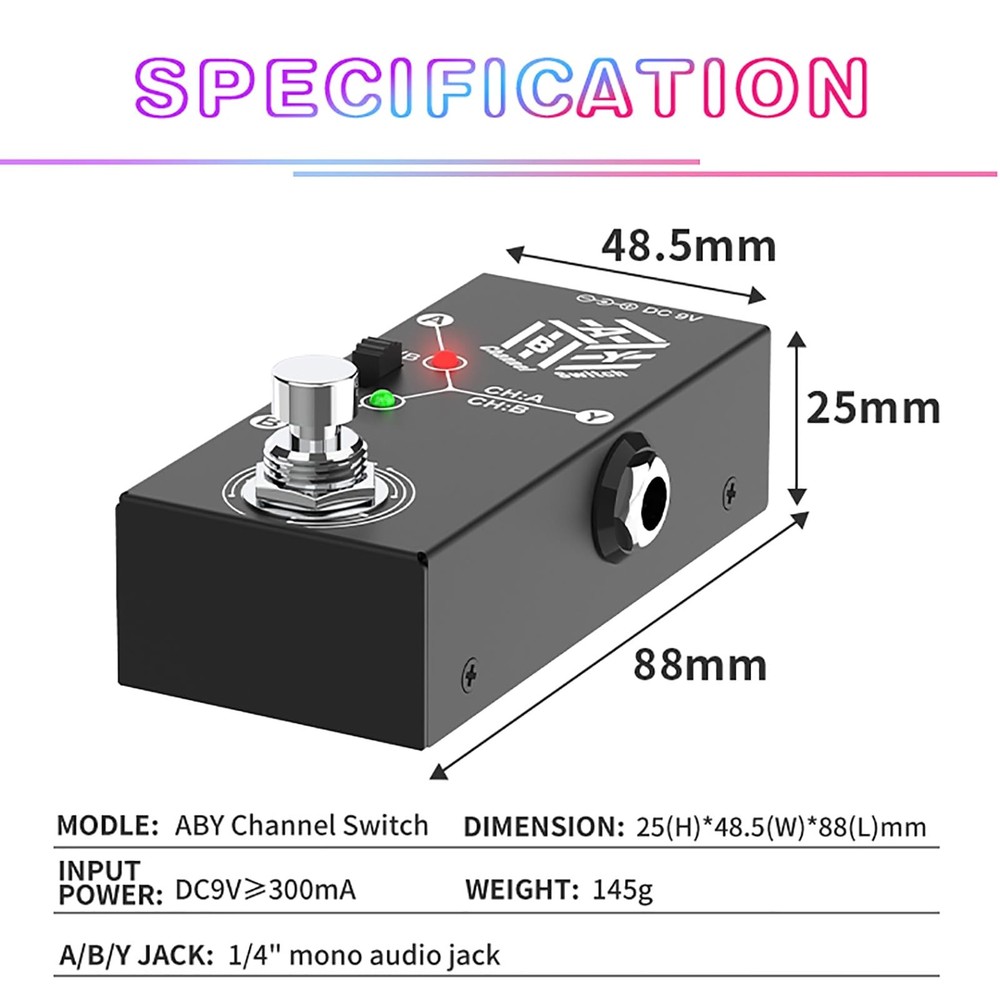 ABY Box Line Selector AB Switch Mini Guitar Effect Pedal True Bypass - Compac...