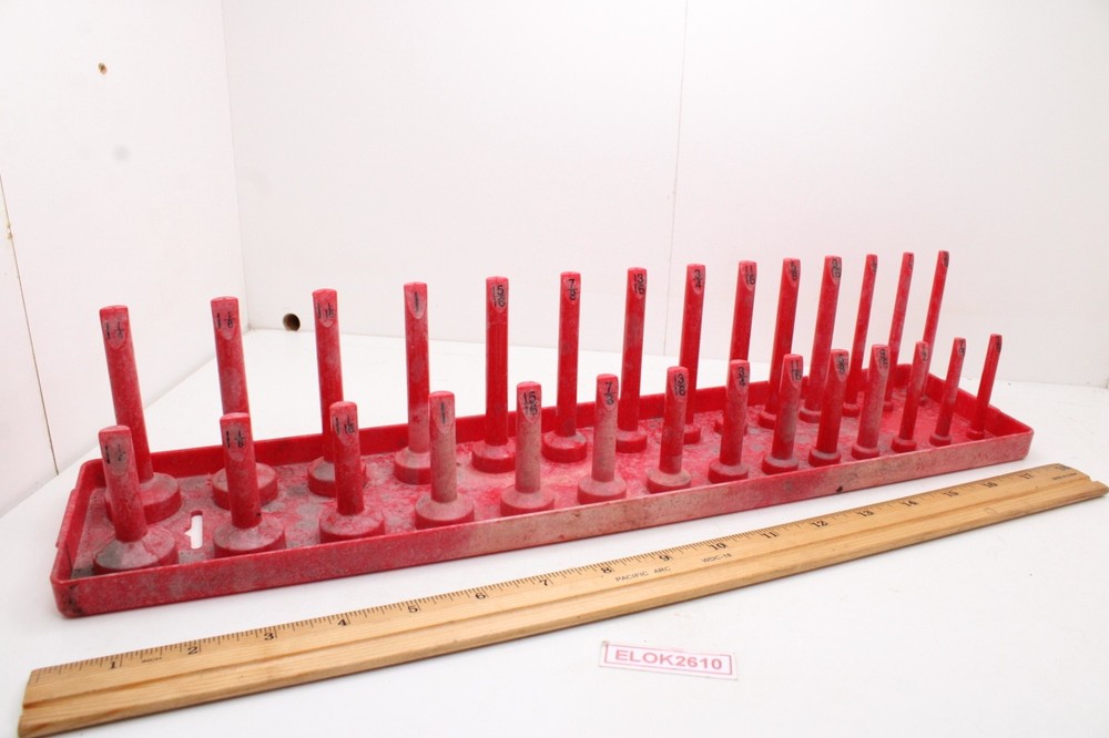 Hansen Global 1202 1/2" Drive 37 Position SAE Socket Organizer Standard/Deep