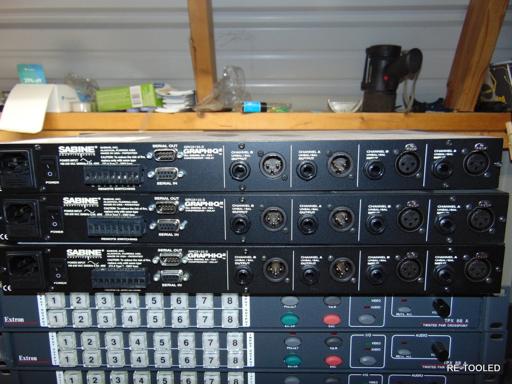(1) Sabine FBX Compressor Delay Crossover Digital Process GRQ3122S Graphic-Q2 EQ