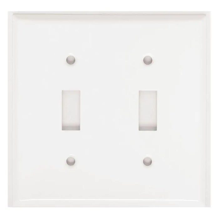 Mulberry 86072, 2-Gang Toggle Wallplate, White