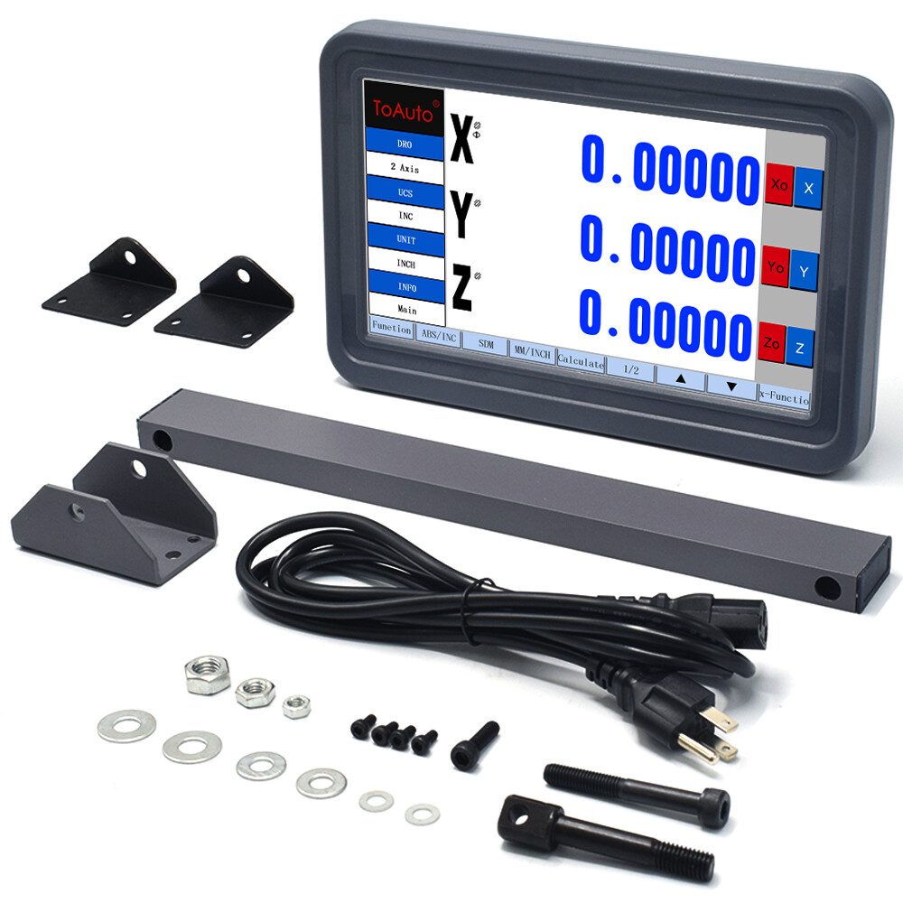 2/3 Axis DRO Digital Readout Touch Screen LCD Display + Linear Glass Scale Kit