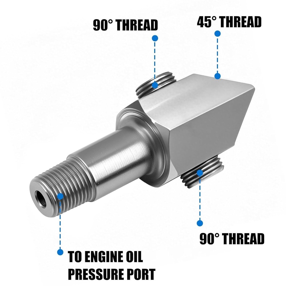 Oil Pressure Sensor Thread Adapter for Chevy Small Block Engines 305 350 1pc