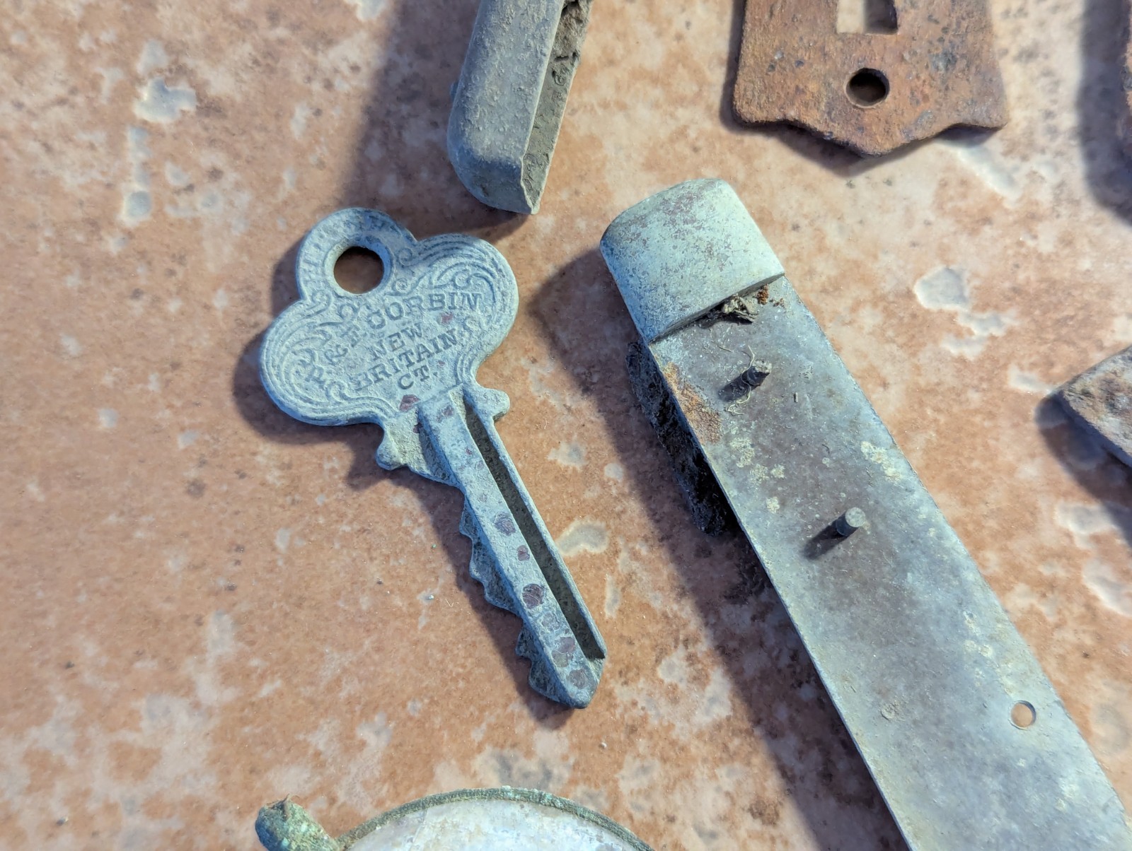 Dug Relics Vintage Iron Door Hardware Buckles Glasses Brass Key Bottle Openers