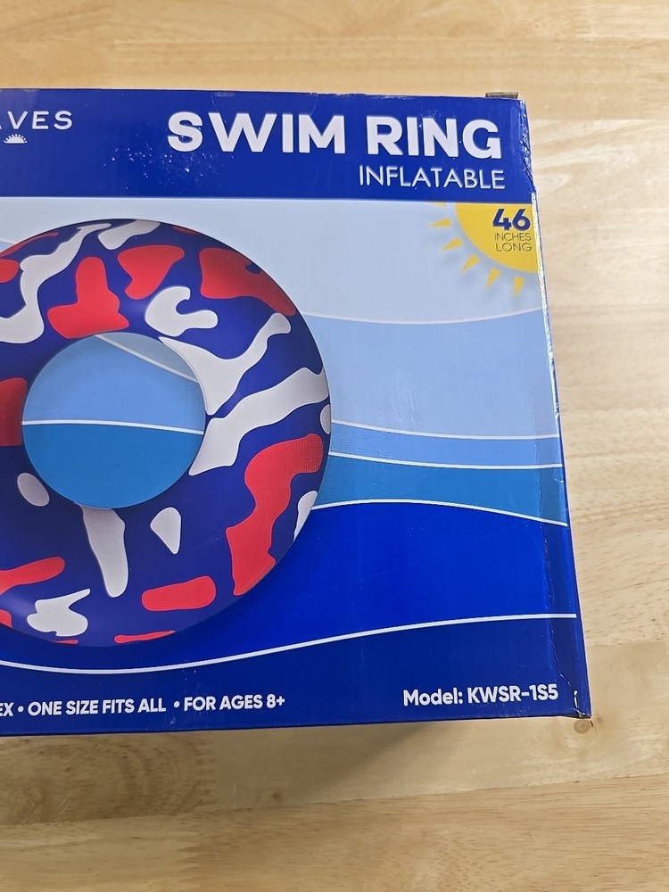 Koolwaves Inflatable Swim Ring Pool Float Patriotic Pattern 46"