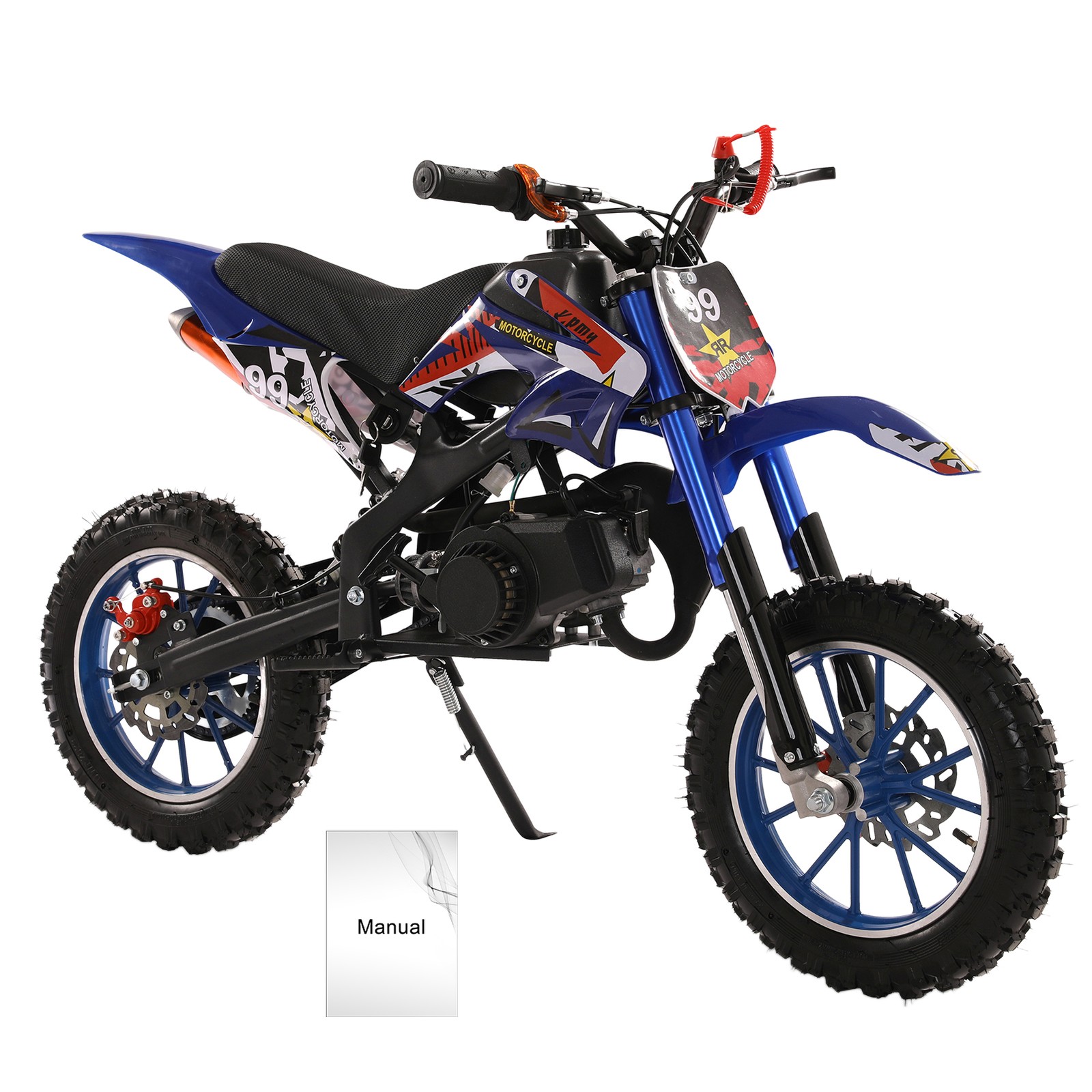 NEW 49cc 2-Stroke Kids Dirt Bike Gas-Powered Motocross Off-Road Mini Motorcycle