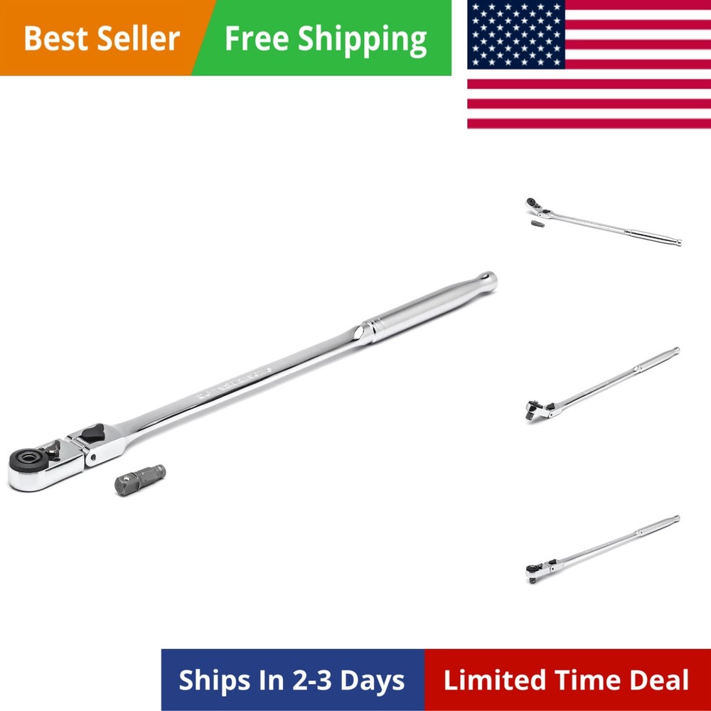 1/4" Drive 72 Tooth Quick Release Locking Flex Slim Head Ratchet, 12" - 81030