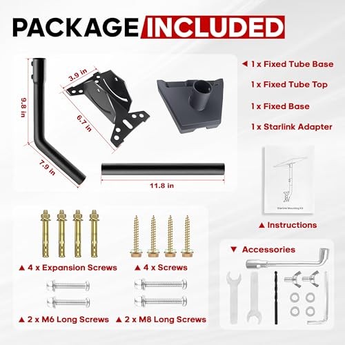 Gen 3 Starlink Mount - Adjustable Starlink Mounting Kit with Telescoping