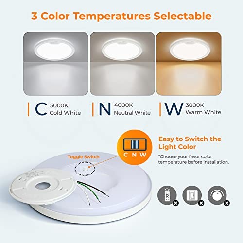 Motion Sensor Ceiling Light Wired, 8.7 Inch 3000K 4000K 5000K 8.7inch-1pack