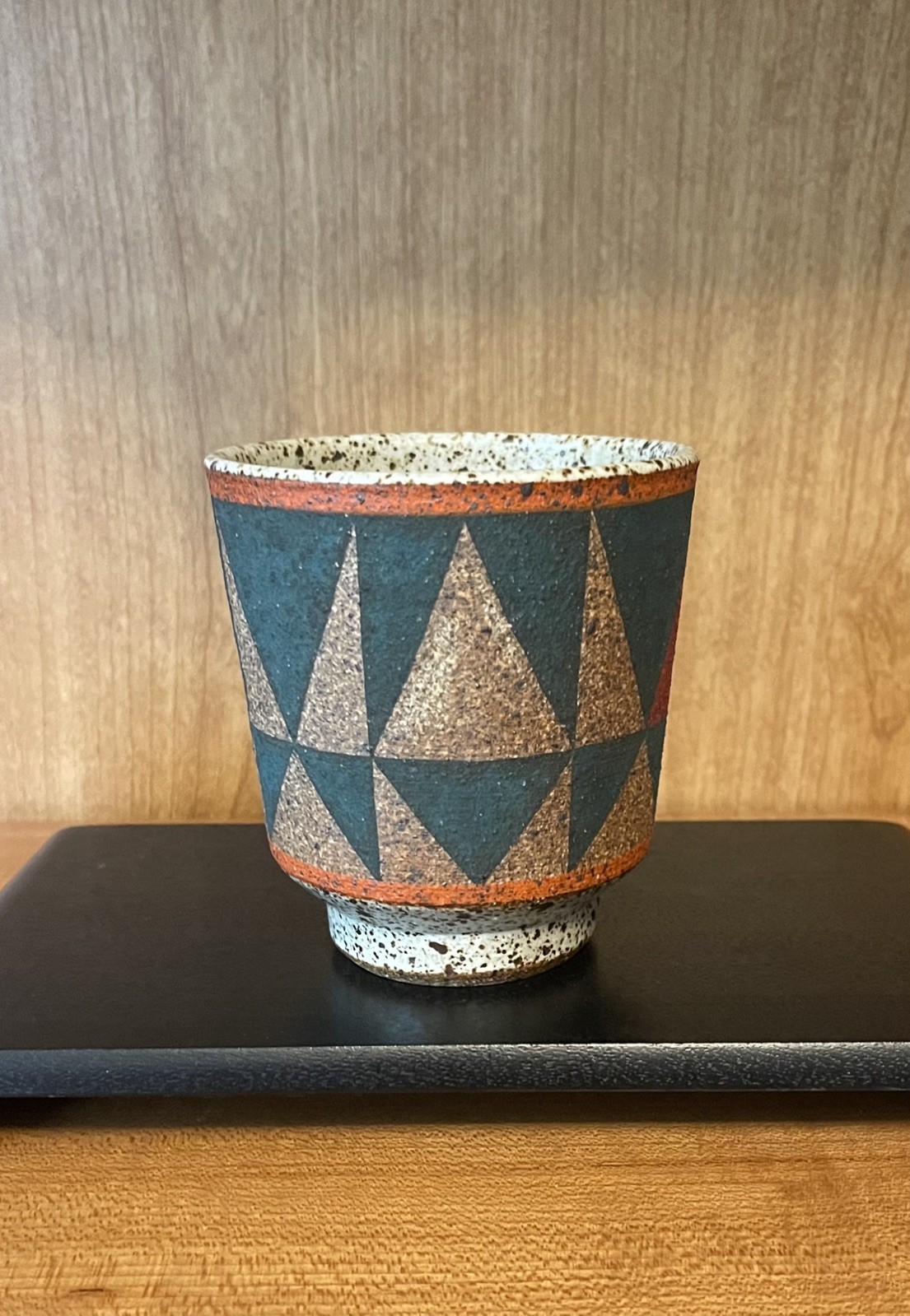 Kat & Roger Modernist Abstract Design Handmade Ceramic Cup