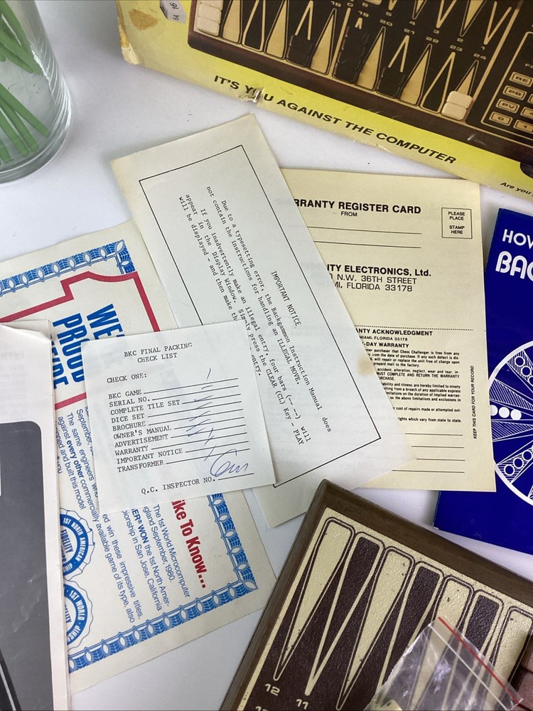 Vintage Backgammon Challenger Electronic Game Complete Working