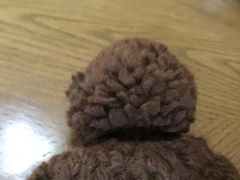 Alpaca Brown Crocheted Handmade Tasseled Hat