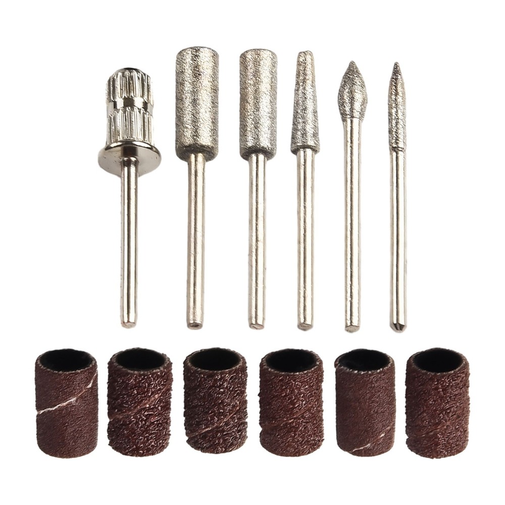 12pcs Electric Nail Drill Bits File Tool Manicure Machine Grind Head Tools Pack