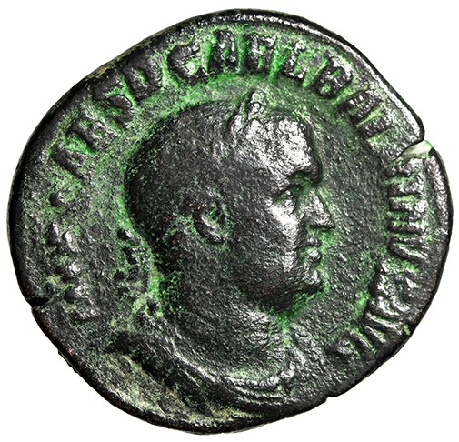 Balbinus Sestertius "Providentia, Globe" Good Fine