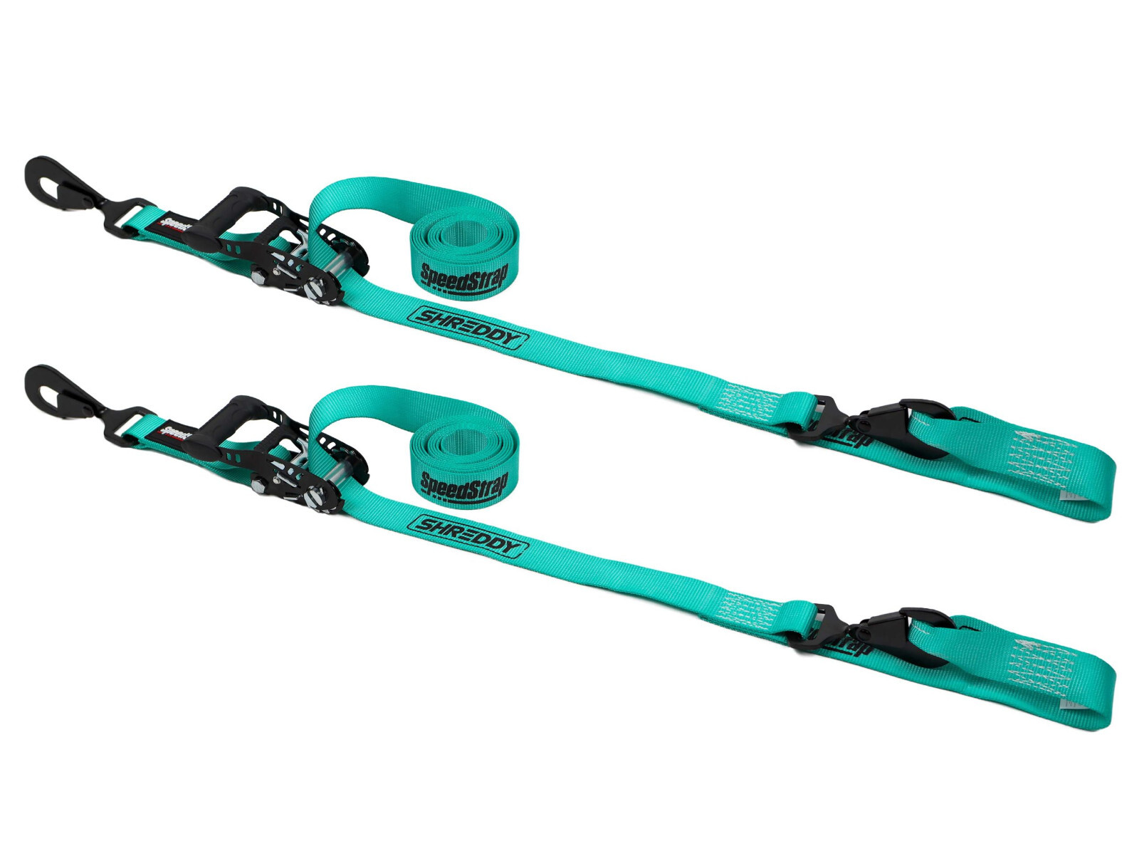 UTV SpeedStrap Shreddy 1.5" Ratchet Tie Down W/ Snap Hook and Soft Tie (2-Pack)