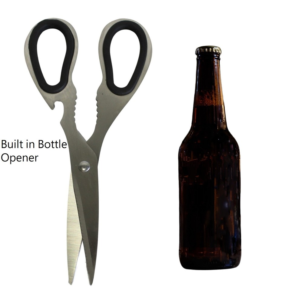 Kitchen Shears Bottle Opener Nut Cracker Scissors Multi-Purpose Stainless Steel