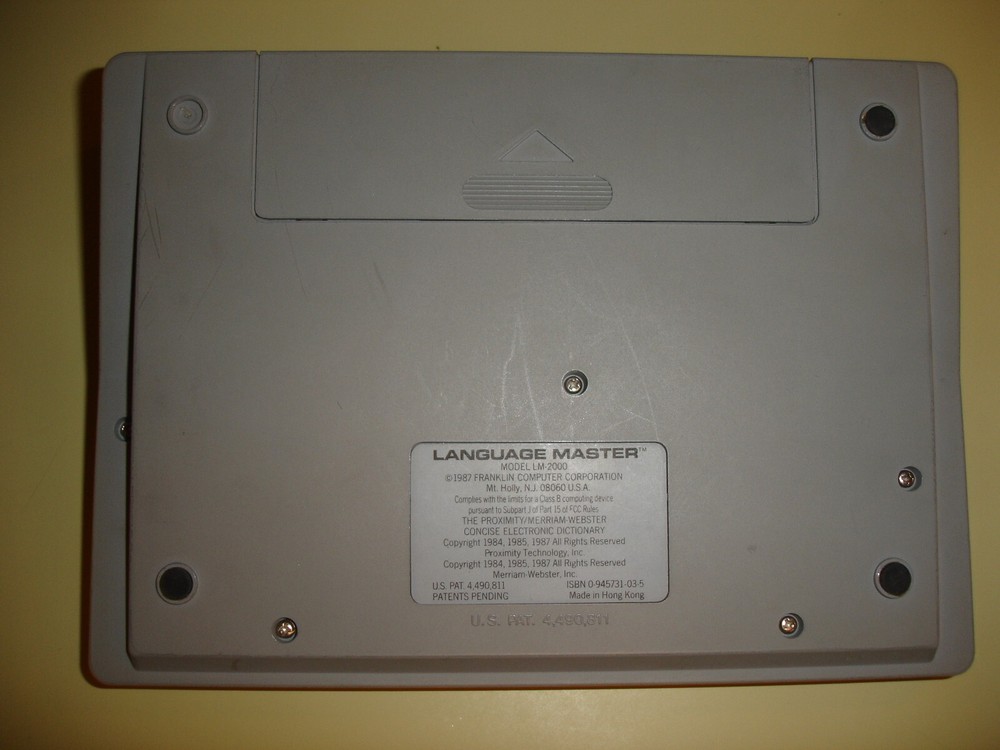 Franklin Language Master LM-2000 Dictionary Thesaurus w/ Manual 1987 EUC Tested