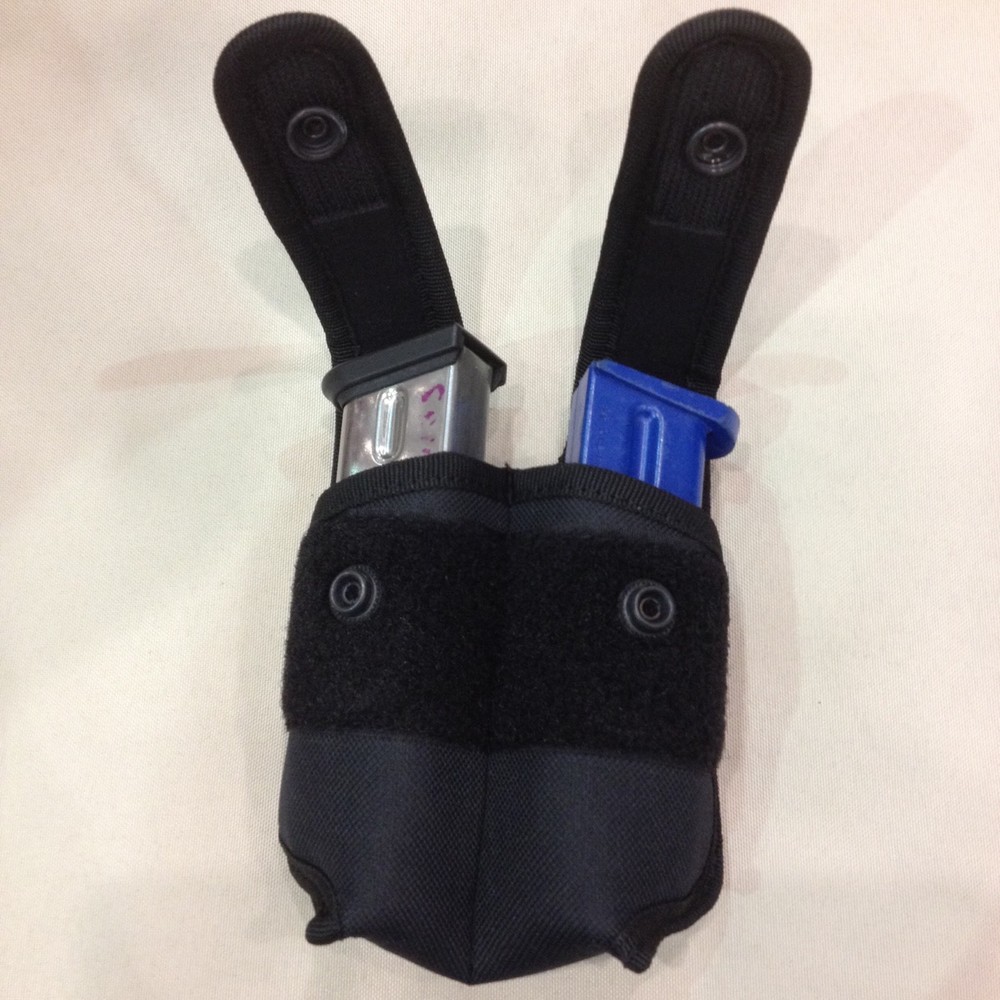 Double Magazine Case - Durable Nylon - Fits Most 9mm, .40, Single Stack .45 Mags