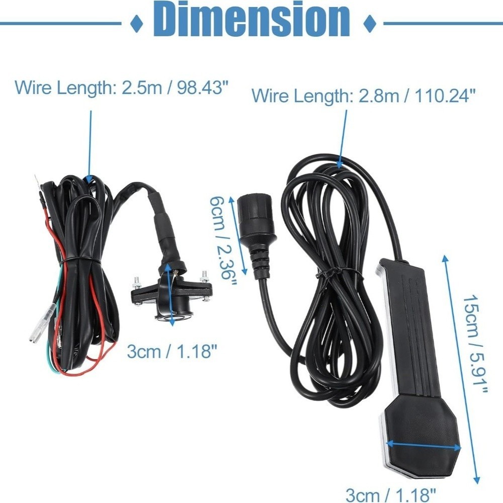 12V UTV Winch Remote Hand Controller Wired Kit for Easy Winch Operation
