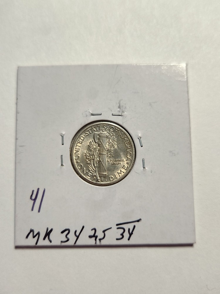 1936 D UNC+++ FULL SPLIT BANDS 90% SILVER MERCURY DIME