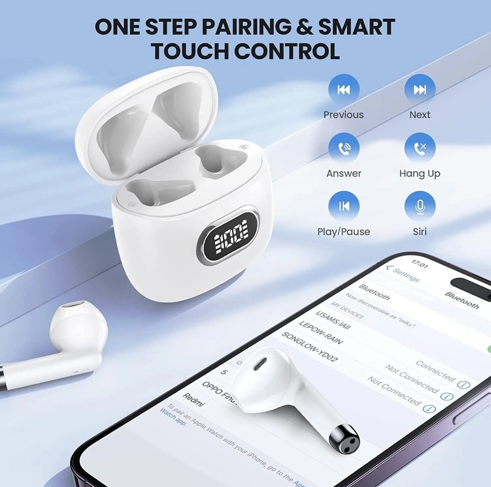 Wireless Headphones TWS Earbuds Bluetooth Stereo Headset for Galaxy Note10