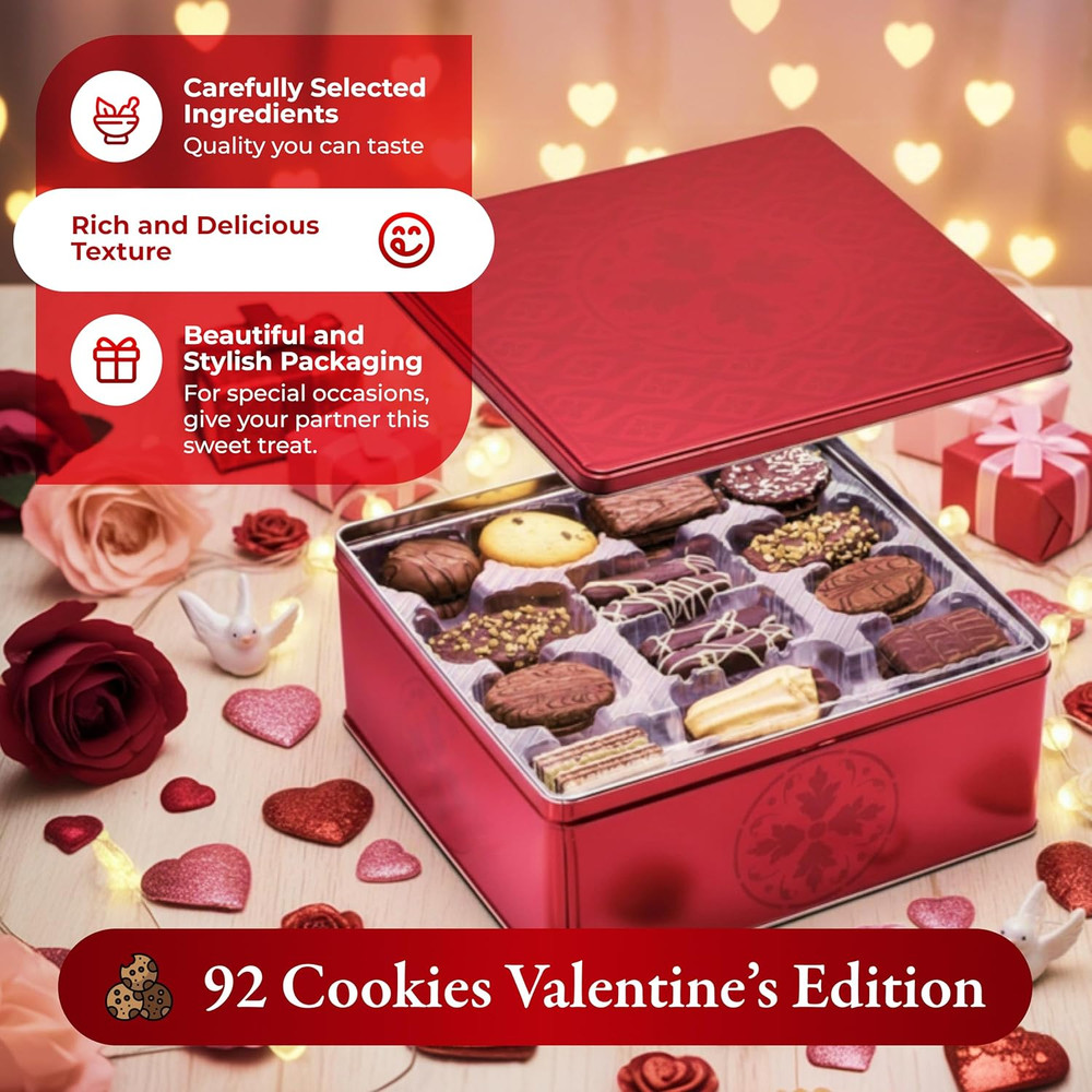 Lambertz European Easter Cookie Tin – 92 Assorted Cookies, 10 Varieties – Easter