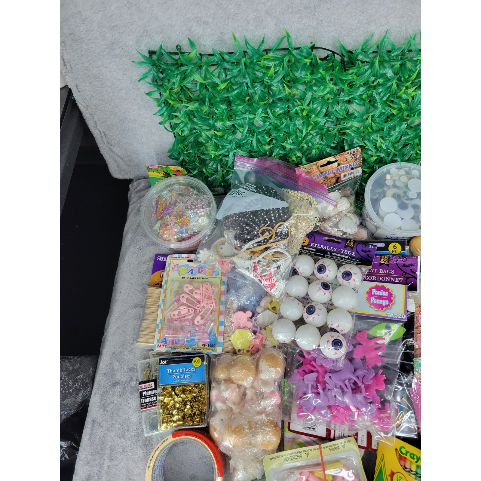 10lbs Craft Supply Bundle Mixed Lot Embellishments Stickers Fabric Tape Beads