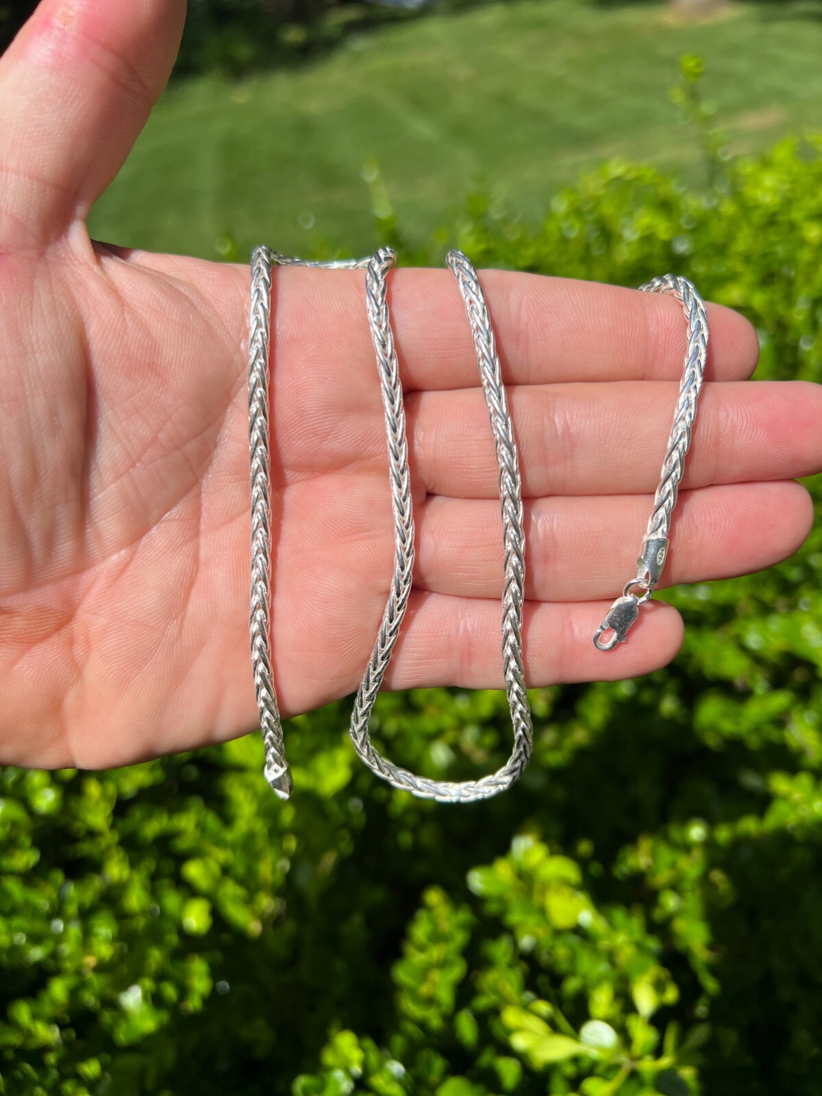 Real Solid 925 Sterling Silver Spiga Rope Wheat Chain Necklace 2-5mm 16-30"