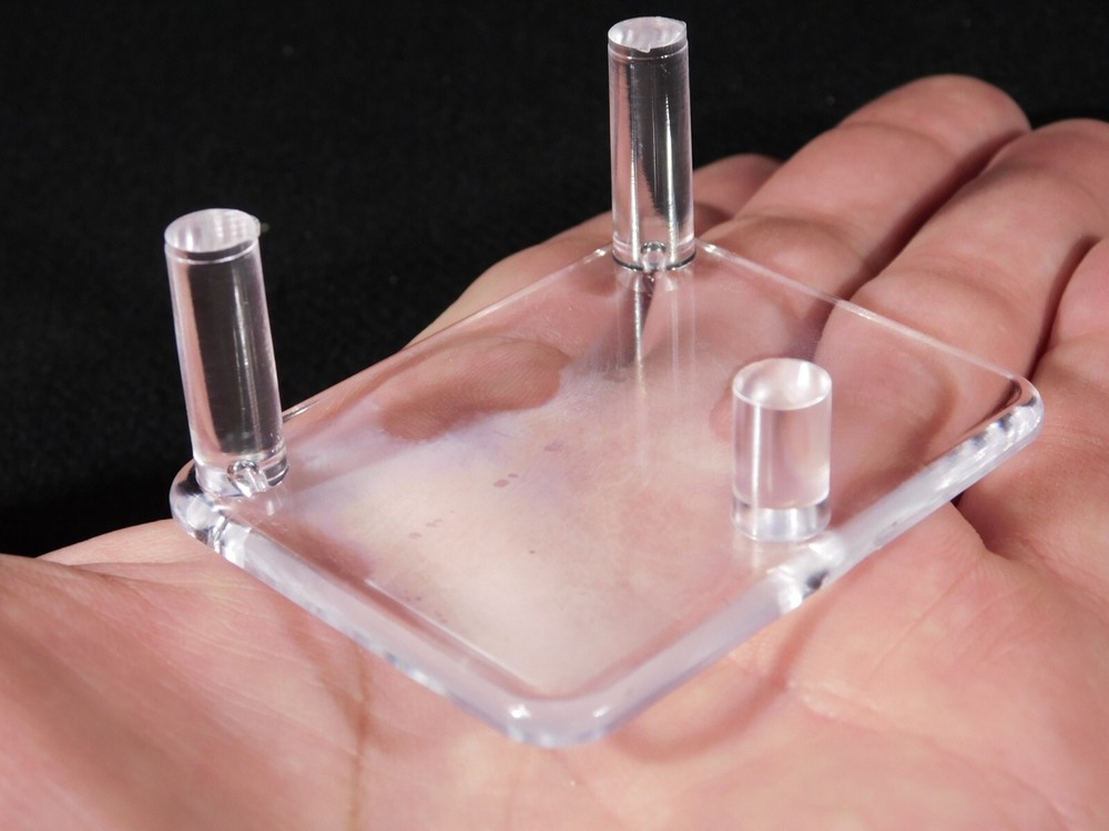 Heavy Duty THREE Post SPHERE Display Stand MEDIUM Size Clear Acrylic