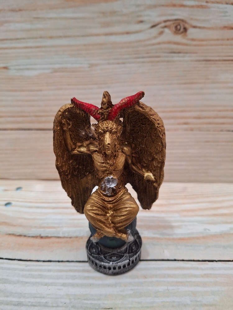 Templar Sabbatic Goat Baphomet Satan Gold / Size 4.5" X 2.5" / Devil / Evil